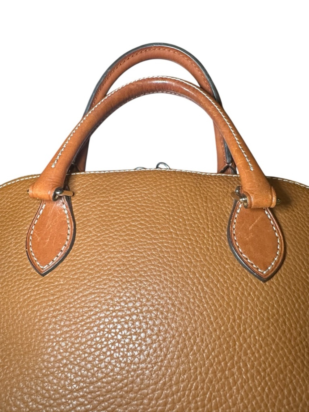 Dooney & Bourke Pebble Grain Zip Zip Satchel Caramel Hand Bag Purse - Picture 7 of 13